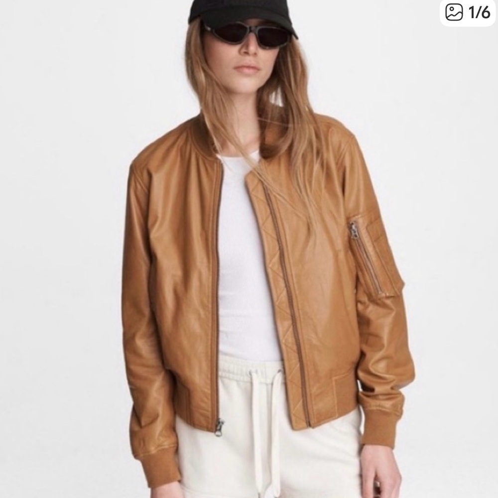 Rag & bone leather bomber jacket